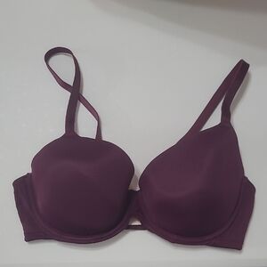Victoria's Secret PINK Lightly Lined Underwire Burgundy Deep Purple Bra size 36D
